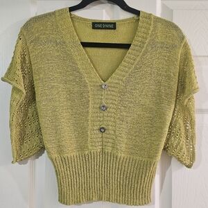 One & Nine Yellow Knit Top
